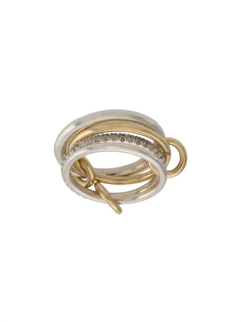 Spinelli Kilcollin 18kt yellow gold and sterling silver Nimbus SG 4-linked diamond ring Multicolour G4NIMSGGR