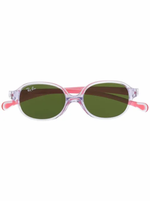RAY-BAN JUNIOR transparent round-frame sunglasses Neutrals RJ9187S