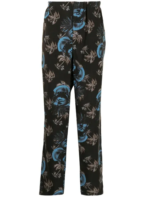 Undercover printed straight-leg trousers Black UC1A45064