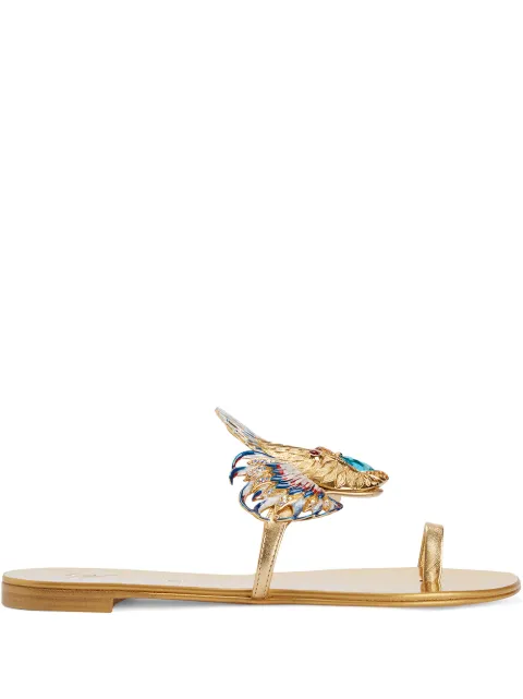 Giuseppe Zanotti Spipiott embellished metallic sandals Gold E100101001