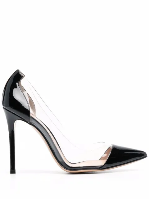 Gianvito Rossi Plexi 105mm patent leather pumps Black G2014015RICVGL