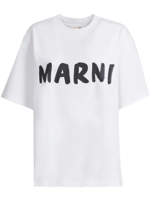 Marni white organic cotton T-shirt with logo White THJET49EPHUSCS11