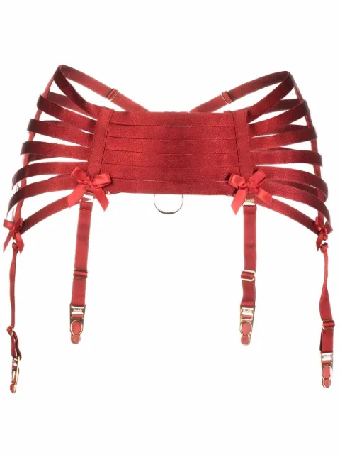Bordelle webbed suspender belt Red REDWEBBEDSUSPENDERBELT