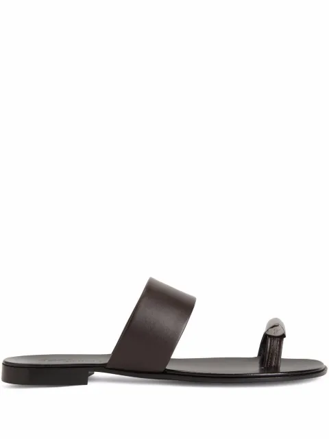 Giuseppe Zanotti Norbert leather toe-loop sandals Brown EU00087H02