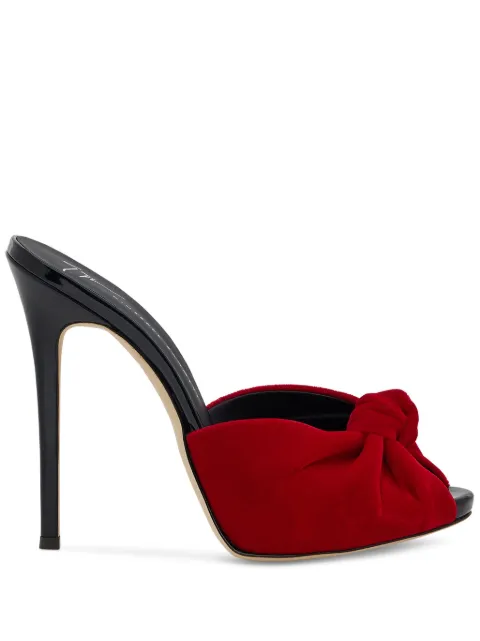 Giuseppe Zanotti Bridget 120mm velvet sandals Red I000082H02