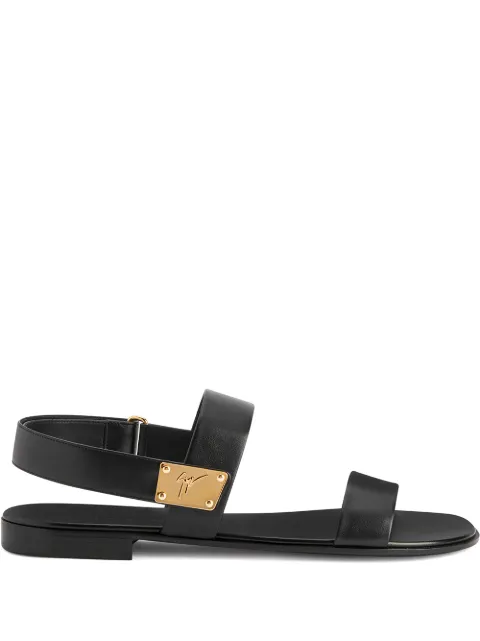 Giuseppe Zanotti Shaun logo-plaque sandals Black IU00062H01