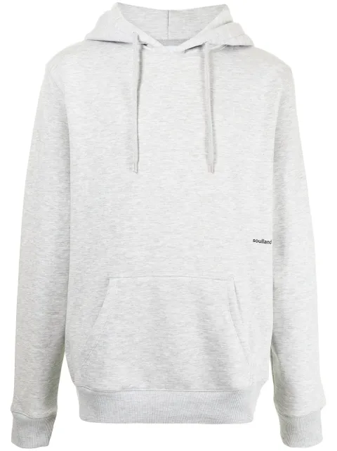 Soulland side logo print hoodie Grey 1008