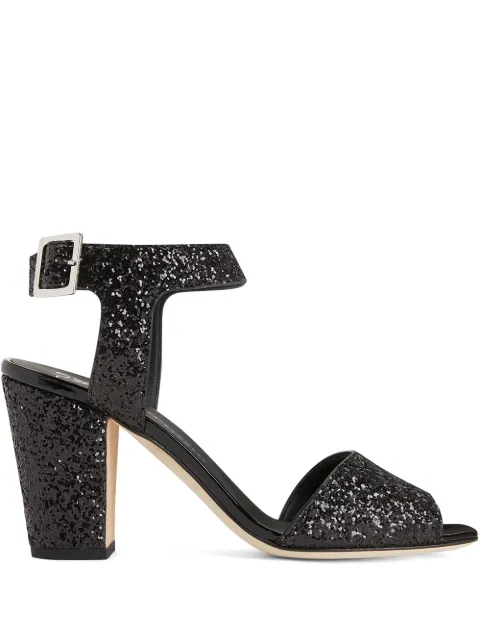 Giuseppe Zanotti Emmanuelle 80mm glitter sandals Black I000092H01