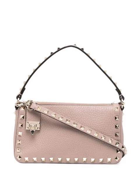 Valentino Garavani small Rockstud grainy calfskin crossbody bag Neutrals WB0J47VSF