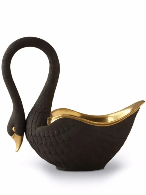 L'Objet Swan porcelain bowl Black SW2001