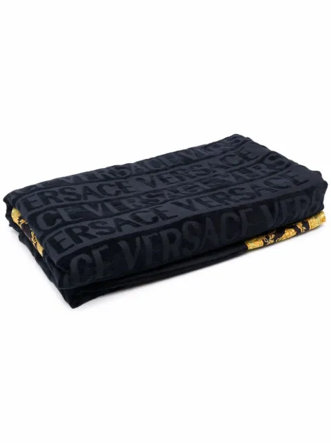 Versace I Love Baroque bath towel Blue ZTO191401ZCOSP052