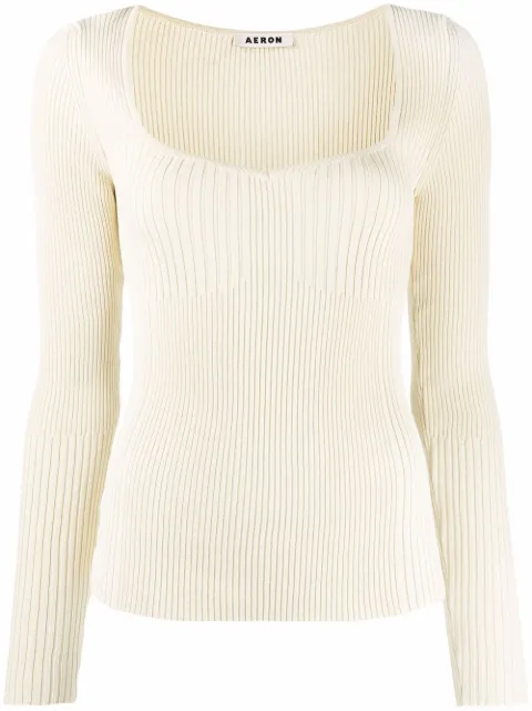 AERON Deven ribbed-knit jumper Yellow TO325363740