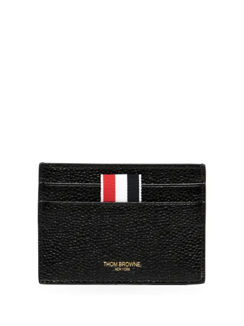 Thom Browne grosgrain-tab leather cardholder Black FAW035A00198