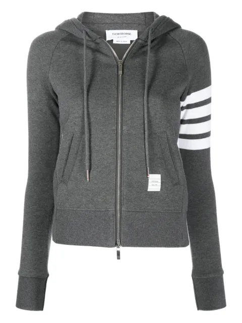 Thom Browne 4-Bar stripe zip-fastening hoodie Grey FJT001A00535