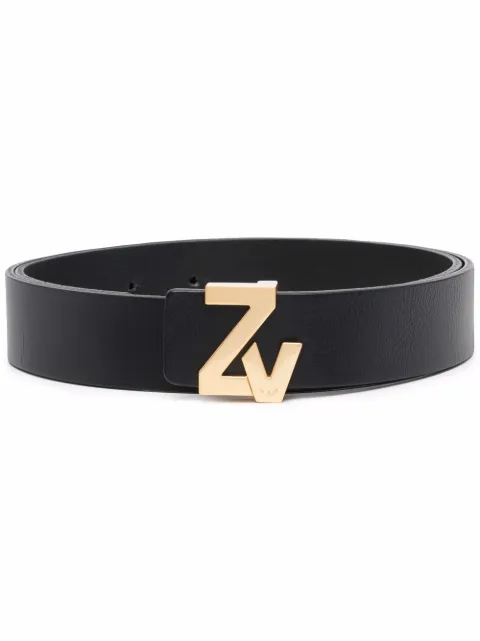 Zadig&Voltaire logo bucklet belt Black WKAS0905F