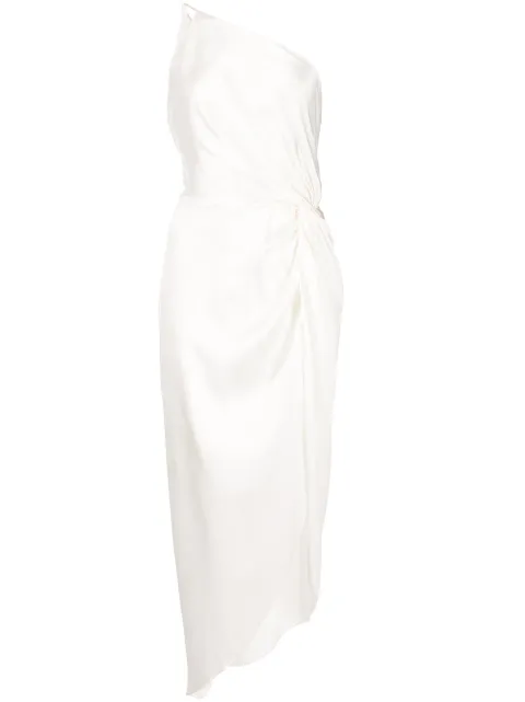Michelle Mason twist-knot silk dress White M9166