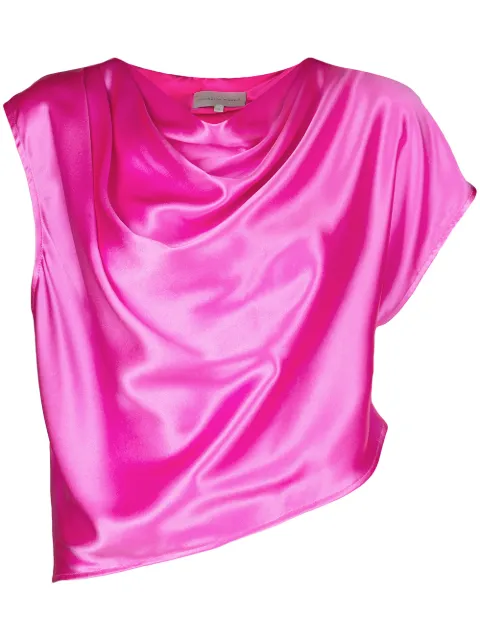 Michelle Mason asymmetric drape top Pink M2869