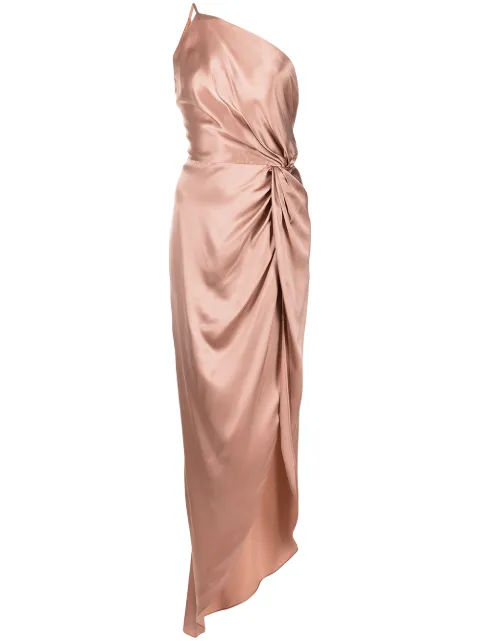Michelle Mason twist-knot silk gown Pink M9166B