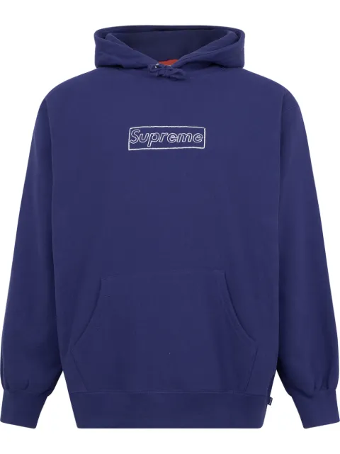 Supreme x Kaws chalk logo hoodie Blue SU10405