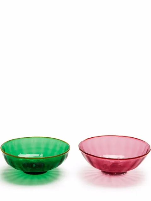 La DoubleJ set of 2 nut bowls Green GLA0010MUR001ASS0003