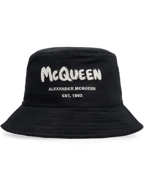 Alexander McQueen McQueen Graffiti bucket hat Black 6631124404Q