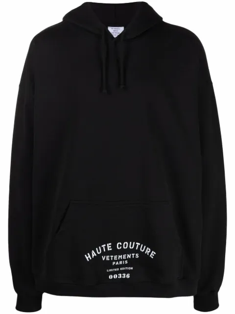 VETEMENTS logo-print oversized hoodie Black UA52TR700B