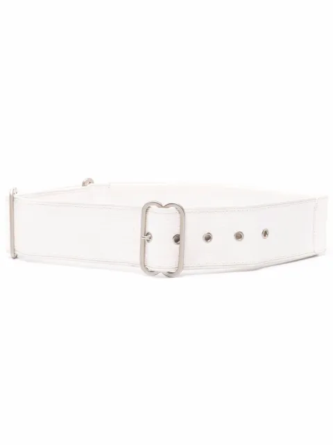 Gianfranco Ferré Pre-Owned 2000s lizard skin-effect belt White GIAFR100L