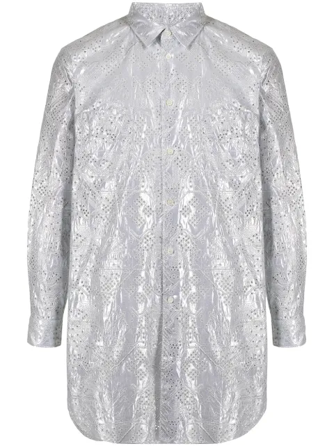 Comme Des Garçons perforated-detail long shirt Silver PGB009051
