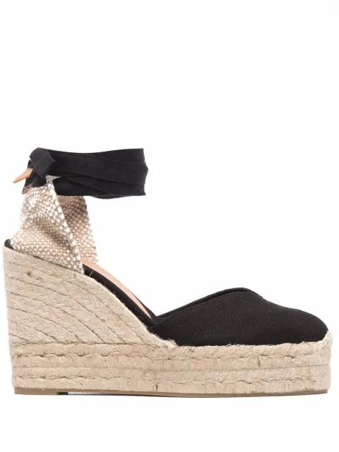 Castañer Chiara 110mm wedge espadrilles Black 020992100NEGRO