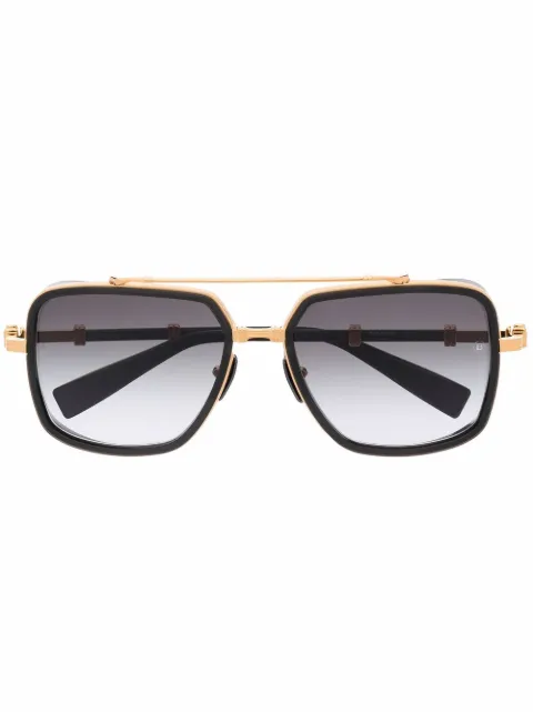 Balmain Eyewear gradient-frames pilot sunglasses Gold BPS108A