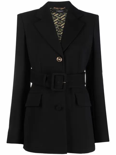 Versace belted single-breasted blazer Black 10017281A01798