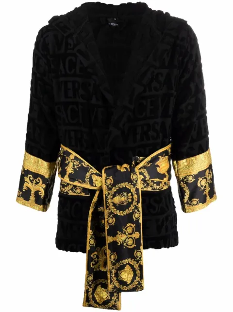 Versace I ♡ Baroque short bathrobe Black ZACJ00019ZCOSP052