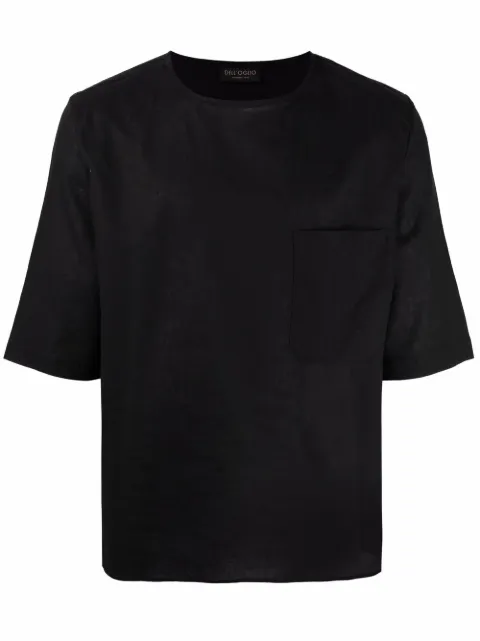 Dell'oglio short-sleeve linen T-shirt Black TSR504