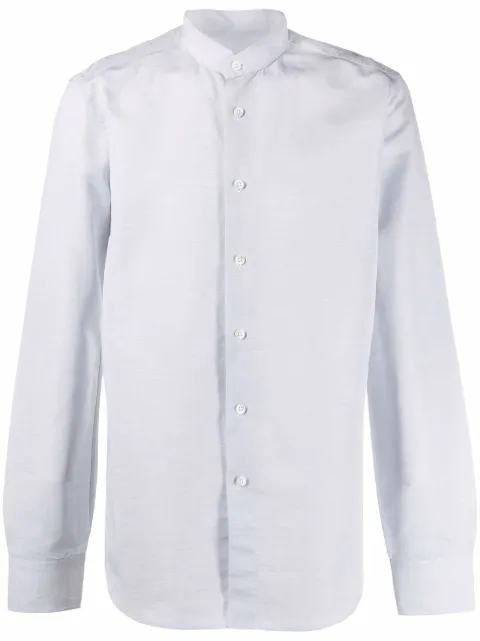 Dell'oglio long-sleeve collarless shirt Grey BAGU2B7UM702
