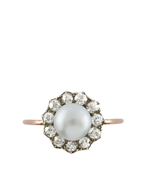 Pragnell Vintage 1837-1901 18kt yellow gold Victorian pearl diamond ring Gold 264113