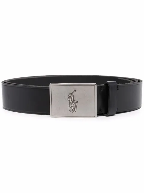 Polo Ralph Lauren Pony logo buckle belt Black 405691693001