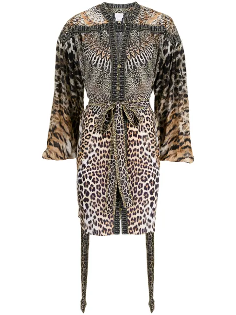 Camilla Call of the Cathedral silk dress Brown 00011352