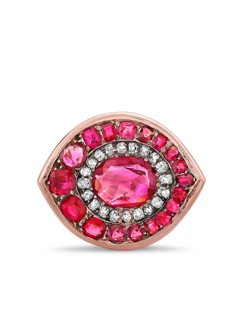 Pragnell Vintage 1911-1940 18kt rose gold Art Deco ruby and diamond ring Pink 258072