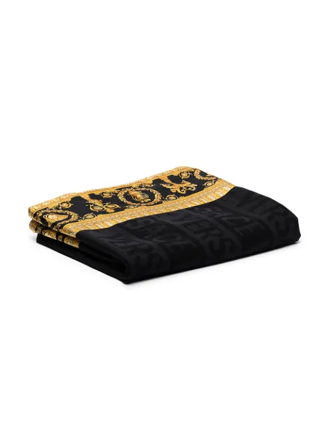 Versace logo pattern baroque blanket Black ZPL141801ZWOJ0010
