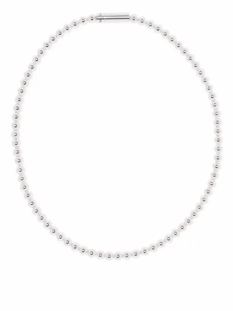 Le Gramme 51g polished beaded necklace Silver LGCARPO091C51
