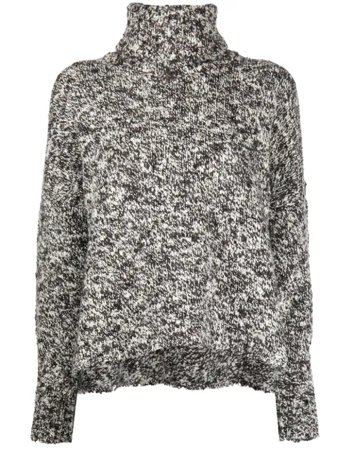 Adam Lippes bouclé wool turtleneck jumper White F21624WB