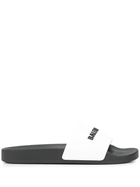 Balenciaga logo-print slides White 565547W1S879010