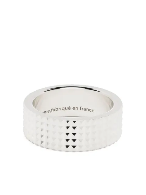 Le Gramme guilloché pyramid ribbon ring Silver LGCARGUPPO01111