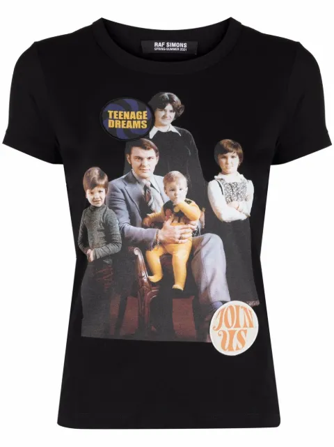 Raf Simons Family Portrait-print T-shirt Black 211W113190010099