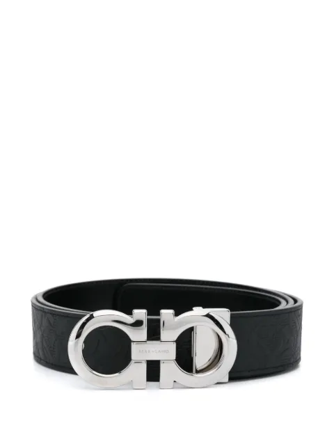 Ferragamo Gancini embossed belt Black 724127