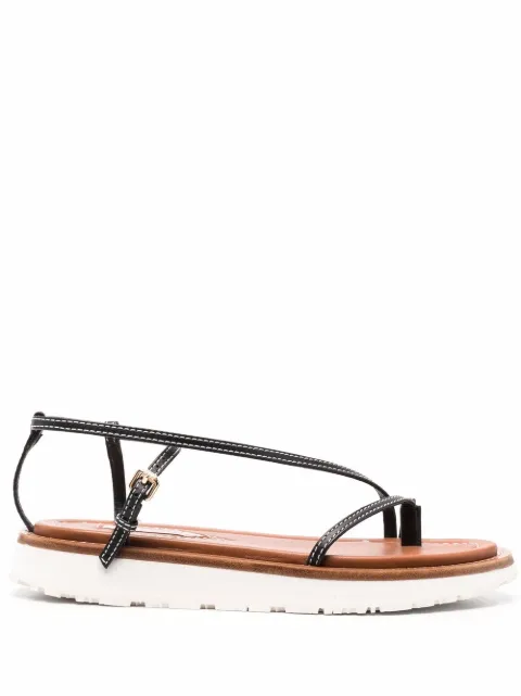 ZIMMERMANN skinny strap flat sandals Black 3599SS21