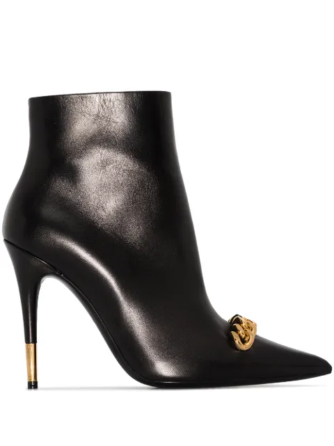 TOM FORD Iconic Chain 105mm ankle boots Black W2993TLSP002