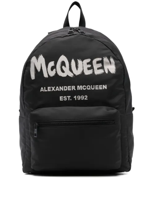 Alexander McQueen Graffiti Metropolitan printed backpack Black 6464571AABW