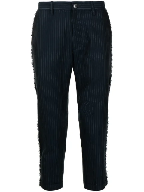 Ports V frayed-edge cropped trousers Blue VM9TCL04NFQ072