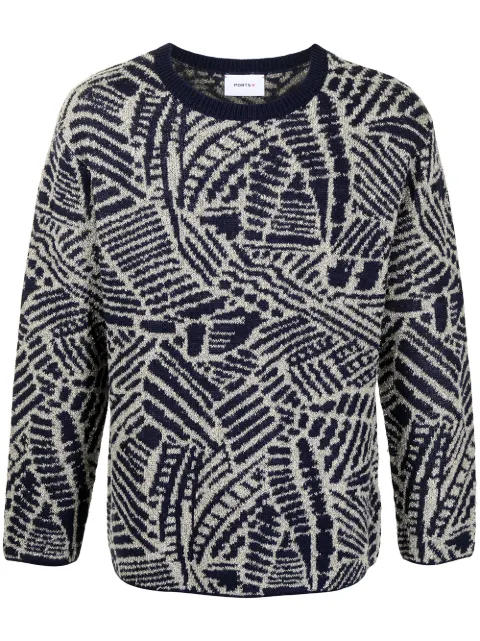 Ports V abstract-pattern sweater Blue VM9KFC02NKF070